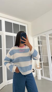Mavi Çizgili Vintage Sweatshirt GAUS-02121GAUSSweatshirtGAUS-02121