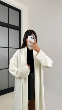 Beyaz Uzun Premium Triko Hırka GAUS-00116GAUSHIRKAGAUS-00116