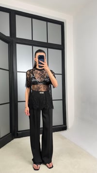 Siyah Beli Lastikli Pantolon GAUS-01387GAUSPANTOLONGAUS-01387