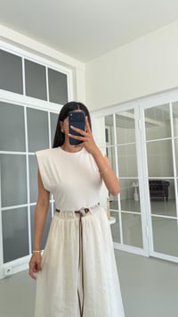 Krem TWST Model Kemerli Elbise GAUS-01697GAUSELBİSEGAUS-01697