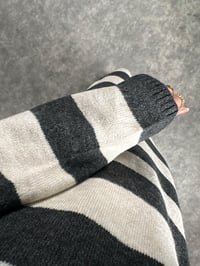 Hedy Gri Çizgili Oversize Uzun Triko ElbiseGausELBİSEGU004154