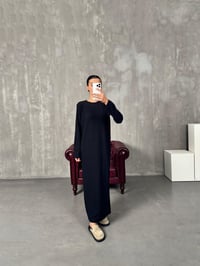 Cessi Siyah Fitilli Yumuşak Triko ElbiseGausELBİSEGU00904132