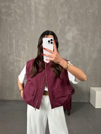 Nela Bordo Astarlı Muadil Premium YelekGausYELEKGU100578