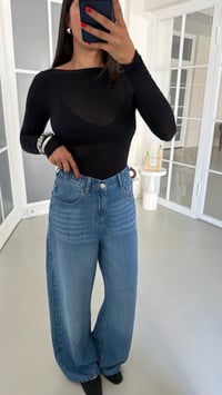 Mavi Beli Lastikli Geniş Paça Jean GAUS-01876GAUSDENİM PANTOLONGAUS-01876