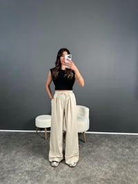 Bol Paça Detaylı Gabardin Beli Lastikli Pantolon GausPANTOLONGU007103