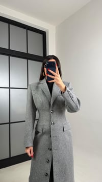 Gri Önü Düğmeli Vatkalı Astarlı Premium Kaşe Kaban Gaus-01030GAUSKABANgaus-01030