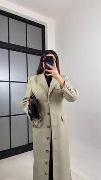 Yeşil Önü Düğmeli Vatkalı Astarlı Premium Kaşe Kaban Gaus-01030GAUSKABANgaus-01030