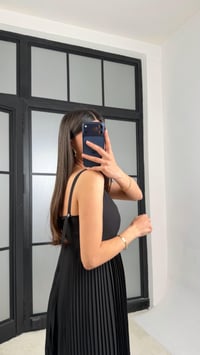 Siyah File Ceket Pileli Elbise İkili Takım GAUS-01393GAUSTAKIMGAUS-01393