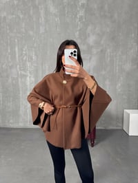 Gina Kahve ZR Model Kemerli Kaşe PançoGausPANCOGU00903888