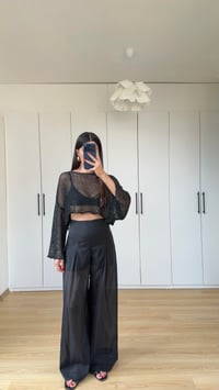 Siyah ZR Model Şortlu Transparan Pantolon GAUS-01594GAUSPANTOLONGAUS-01594