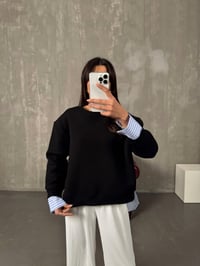 Jona Siyah Gömlek Detaylı SweatGausSWEATSHIRTGU00904189