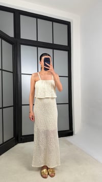 Taş Askılı Nakışlı Beli Lastikli Triko Elbise GAUS-01398GAUSELBİSEGAUS-01398