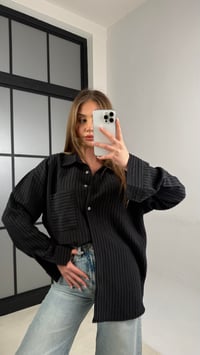 Siyah Kadife Şeritli Gömlek GAUS-01062GAUS القمصان GAUS-01062