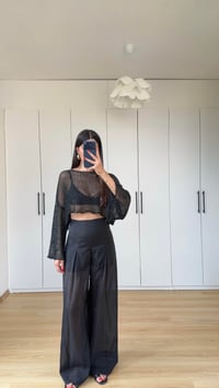 Siyah ZR Model Şortlu Transparan Pantolon GAUS-01594GAUSPANTOLONGAUS-01594