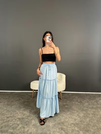 Bebe Mavi Gipe Detaylı Uzun EtekGausETEKGU004701