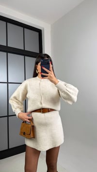 Taş Hırka Beli Lastikli Etek İkili Triko Takım GAUS-00899GAUSTAKIMGAUS-00899
