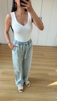 Buz Mavi Beli Lastikli Denim Pantolon GAUS-01576GAUSDENİM PANTOLONGAUS-01576
