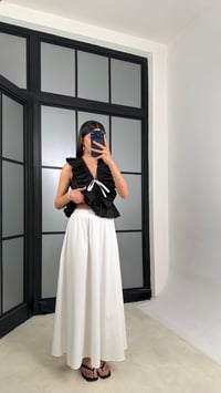 Beyaz Beli Lastikli Poplin Etek GAUS-01526GAUSETEKGAUS-01526