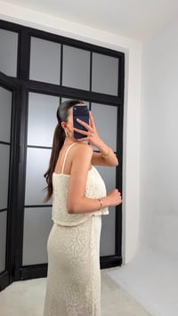 Taş Askılı Nakışlı Beli Lastikli Triko Elbise GAUS-01398GAUSELBİSEGAUS-01398