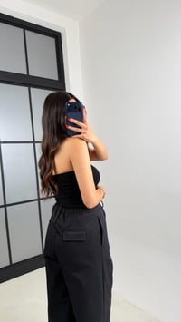 Siyah Gömlek Beli Lastikli Pantolon İthal Kumaş Takım GAUS-00799GAUSSuitsGAUS-00799