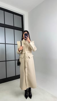 Taş Astarlı Kuşaklı Cep Detaylı Premium Kaşe Kaban GAUS-00963GAUSKABANGAUS-00963