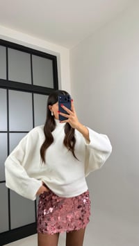 Ekru Balıkçı Yaka Yarasa Kol Triko Kazak GAUS-00928GAUSKAZAKGAUS-00928