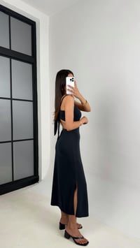 Antrasit Ayarlanabilir Askılı Sırt Dekolteli Pike Modal Kumaş Elbise Gaus00644GausELBİSEGU1002496