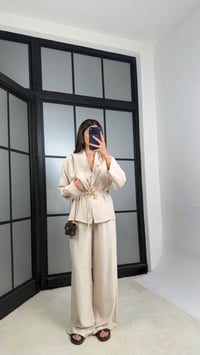 Taş Broş Detaylı Kimono Beli Lastikli Pantolon Takım GAUS-01345GAUSSuitsGAUS-01345