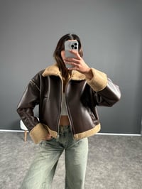 Lona Aci Kahve İçi Kürklü Mont GausMONTGU002768