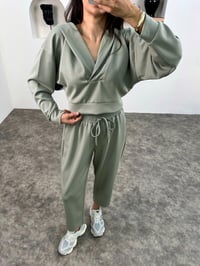 Nevia Çağla Yeşili Modal Kumaş Kapüşonlu Rahat İkili TakımGausTAKIMGU008951