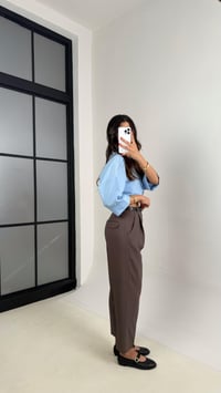 Kahve  Kemerli Cepli Premium Keten Pantolon Gaus00513GausPANTOLONGU1002206