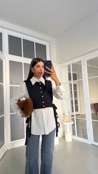 Lacivert Yelekli Gömlek İkili Tasarım Takım GAUS-02047GAUSShirtGAUS-02047