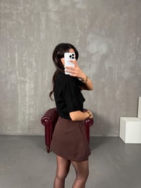 Pastel Kahve Kemerli Şort EtekGausETEKGU100226