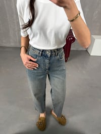 Ceremi Orta Mavi Mom JeanGausDENİM PANTOLONGU100661