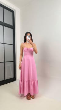 Pembe Ayarlanabilir Askılı Astarlı Altı Fırfır Detaylı Pinterest Elbise Gaus00340GausELBİSEGU1001794