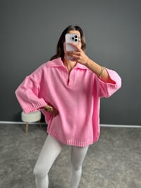 Doi Pembe V Yaka Triko Oversize KazakGausKAZAKGU002744