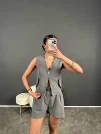 MD Gri Şortlu Yelek TakımGausTAKIMGU007990