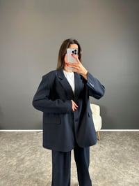 Pascal Lacivert Oversize Astarlı Blazer CeketGausCEKETGU004271
