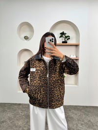 Misty Taba Leoparlı Yandan Cepli Fermuarlı CeketGausCEKETGU00903634
