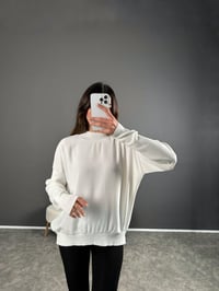 Beyaz Çelik Örme Triko SweatGausSWEATSHIRTGU004116