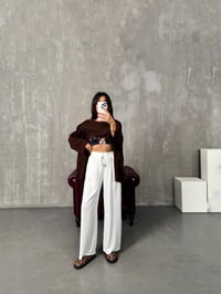 Sima Beyaz Beli Lastikli Ayrobin PantolonGausPANTOLONGU00903860