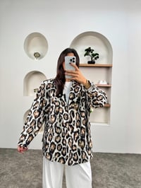 Zena Leopar Desenli Astarlı Bağlamalı Premium CeketGausCEKETGU00903640