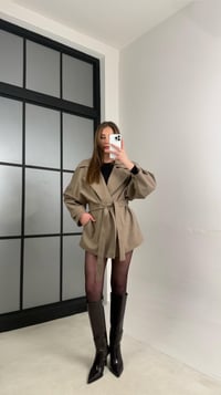 Haki Astarlı Kuşaklı Premium Trençkot GAUS-00977GAUSTRENÇKOTGAUS-00977