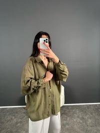 Lulu Haki Oversize Salaş Gömlek GausGÖMLEKGU004758