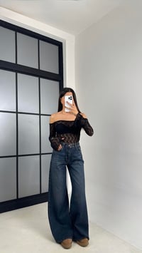 Lacivert Yıkamalı Geniş Paça Jean GAUS-00477GAUSDENİM PANTOLONGAUS-00477