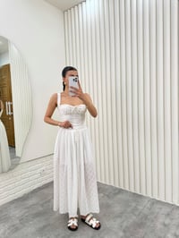 Beyaz Astarlı Beli Lastikli Fisto Etek Gaus00284GausETEKGU1001660