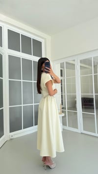 Sarı Taş Detaylı Midi Elbise GAUS-01683GAUSELBİSEGAUS-01683