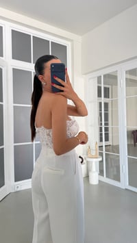Beyaz Dantelli Korse Bluz GAUS-01860GAUSBLUZGAUS-01860