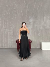 Siyah Pileli Astarlı Şifon Etek Gaus00187GausETEKGU1001431