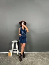 Alfi Night Blue Püskül Detaylı Yelek Mini Etek İkili TakımGausTAKIMGU008873